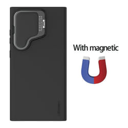 NILLKIN for Samsung Galaxy S24 Ultra Phone Case CamShield Silky Prop silicone Cover Camera Protection Back Cover - Magnetic Black, as the picture
