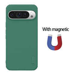 For Google Pixel 9 Pro XL Phone Case Nillkin Super Frosted Shield Pro Magnetic Hard PC+TPU Shell Shockproof Back Cove - as the picture, Magnetic Green
