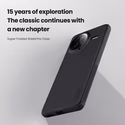 For Xiaomi Redmi K80 Pro Phone Case Nillkin Super Frosted Shield Pro Hard PC+TPU Shell Shockproof Back Cover - black, Redmi K80