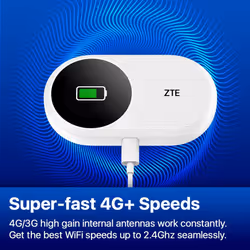 U10S Pro White, 4G+LTE Mobile Wi-Fi 6, Unlocked Low-Cost Portable Travel WiFi, Connects 32 Devices, 3000mAh 10hr Battery Life, Roams on all World