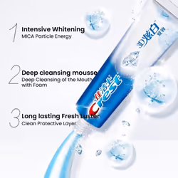Tooth paste Crest 3D MICA Double-Effect Teeth paste Whitening Toothpaste Solid Teeth Glossy Cool Mint Flavor 120g - white