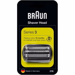 Braun Series 3 21B Electric Shaver Head Replacement - Black - Compatible with Series 3 Shavers