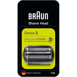 Braun Series 3 21B Electric Shaver Head Replacement - Black - Compatible with Series 3 Shavers