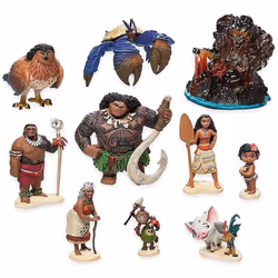 JSJJAEA Character Model 10pcs/set 6-10cm Moana Princess Maui