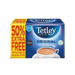 Tetley Original 240 Tea Bags (50% Extra Free) Delicious And Nutritious