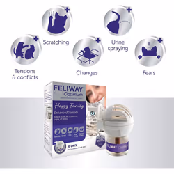 FELIWAY Optimum diffuser & 30 day refill, the best solution to ease cat anxiety, cat conflict and stress in the home, 48 ml (Pack of 1)