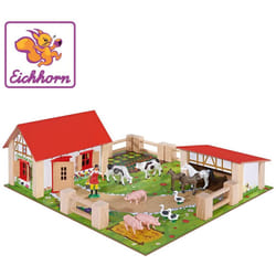 Small Farm Yard Wooden Kids Toddler Childrens Toy Play Set 21Pc