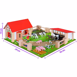 Small Farm Yard Wooden Kids Toddler Childrens Toy Play Set 21Pc
