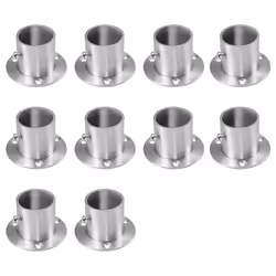 sourcingmap Wardrobe Pipe Bracket, 32mm Dia, Wall Mount Hanging Rail Rod Support Socket 10pcs