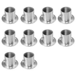 sourcingmap Wardrobe Pipe Bracket, 32mm Dia, Wall Mount Hanging Rail Rod Support Socket 10pcs
