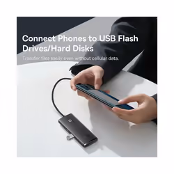 Baseus USB C Hub 4-in-1 Multi-Port Adapter 5Gbps USB-A 3.0 Ports - USB A 1m