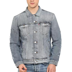 Levi's Mens Trucker Jacket Regular Fit Cotton Button Up Denim Jacket Blue - Blue, XL
