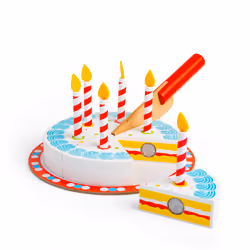 Bigjigs Toys Wooden Birthday Cake with Candles - Play Food and Role Play Toys