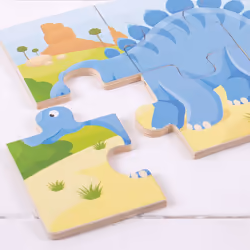 Bigjigs Toys Dinosaur Puzzles Set - Wooden Jigsaw