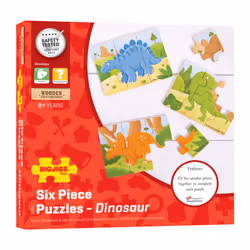 Bigjigs Toys Dinosaur Puzzles Set - Wooden Jigsaw