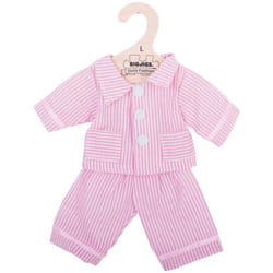 Bigjigs Toys Pink Striped Rag Doll Pyjamas for 38cm Soft Doll - Suitable for 2+ Years