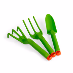 Bigjigs Toys Kids Gardening Tools Set - 3 Piece Garden Tools Toy Set with Hand Fork, Trowel and Rake, Quality Toddler Gardening Set for 18 months +