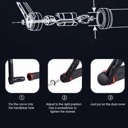 Bicycle Mirror for E-Bike Rear View Mirror Bicycle Ebike, Bicycle Mirror for Handlebar 17-22 mm, Bicycle Mirror Rear View Mirror for Bicycles - Left