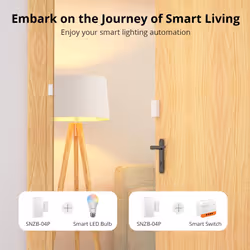 SNZB-04P Zigbee Door Window Sensor, Send Alert to Your Smartphone for Home Security, Compatible with Alexa/Google Home, SONOFF Zigbee Bridge Required,