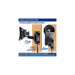Mounting Dream Monitor / TV Wall Bracket Lockable for Camping, for Most 10-26 inch TVs with VESA 50x50, 75x75, 100x100 mm up to 10 kg, Caravan /