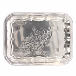 Metal Platter Trays Serving Food Sandwich Tray - Set of 2 Rectangle