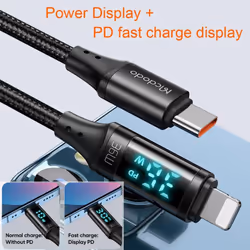 Mcdodo LED Digital Display USB C To Lightning Fast Charger Cable 36W PD 3A Charging