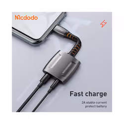Mcdodo Audio Adapter Lightning to 3.5mm Splitter Earphone Music Calls Charging