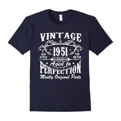 Vintage 1951 Aged To Perfection Tshirt 65th Birthday Gifts 65th Birthday Gift T-Shirt-Father's Day - XL