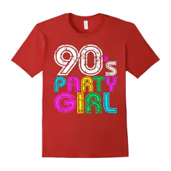 I Love 90s Tees 90's Party Girl Retro Vintage Neon T Shirt-Father's Day - S