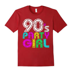 I Love 90s Tees 90's Party Girl Retro Vintage Neon T Shirt-Father's Day - M