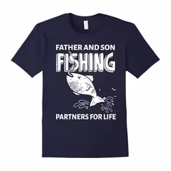 Men's father and son Fishing Partners For Life shirt Proud Daddy tee Fishing Dad T-Shirt-Father's Day - M