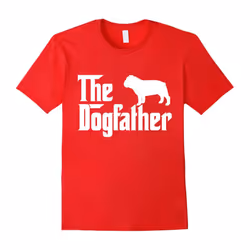 The Dogfather Bulldog T-Shirt Funny Father Dog Lover-Father's Day - L