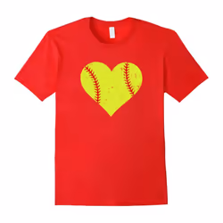 Distressed Heart Tshirt Softball Life MOM Youth LOVE-Father's Day - XXL
