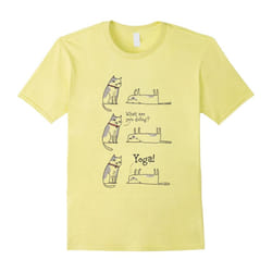 Funny Cat Doing Yoga T-Shirts. Cat Love Yoga T-Shirt.-Father's Day - L