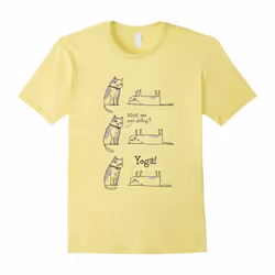Funny Cat Doing Yoga T-Shirts. Cat Love Yoga T-Shirt.-Father's Day - XXL