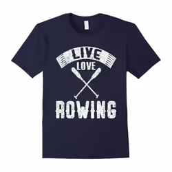 Live Love Rowing Boating Crew Distressed T-Shirt-Father's Day - L