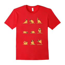 Pug Yoga T-Shirts Funny Pugs Lovers Yoga Shirt-Father's Day - XL