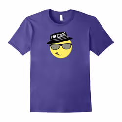 I love ILLINOIS Souvenir Tshirt Travel Emoji Hat Funny-Father's Day - S