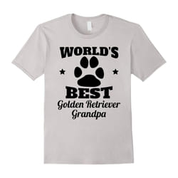 Men's World's Best Golden Retriever Grandpa Dog Lover T-Shirt-Father's Day - M