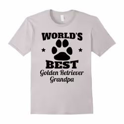 Men's World's Best Golden Retriever Grandpa Dog Lover T-Shirt-Father's Day - L