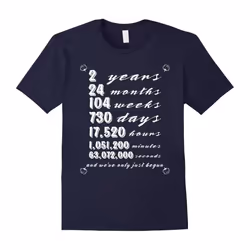 Second Wedding Anniversary Gifts 2nd T-Shirt For Him & Her-Father's Day - S