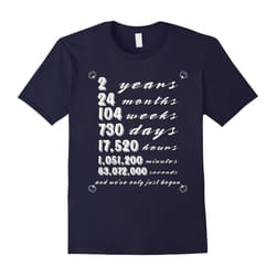 Second Wedding Anniversary Gifts 2nd T-Shirt For Him & Her-Father's Day - XXL