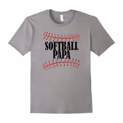 Softball Papa Tshirt Grandparents Grandpa Shirt-Father's Day - S