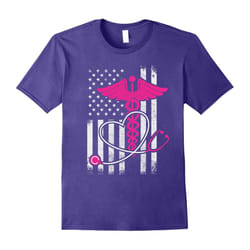 Cute Proud Nurse Flag Shirt Gifts Nursing School Student-Father's Day - M