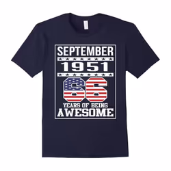 66th Birthday Gifts September 1951 â 66 Yrs old Bday T Shirt-Father's Day - XXL