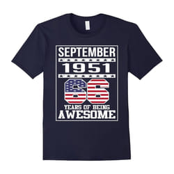 66th Birthday Gifts September 1951 â 66 Yrs old Bday T Shirt-Father's Day - XXL