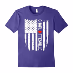 I Love Heart Charlottesville Flag T-Shirt-Father's Day - M