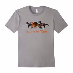 Horses T-Shirt Born to Ride Horse Lover Girls Boys Shirt-Father's Day - M