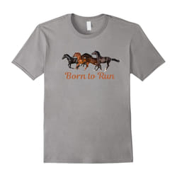 Horses T-Shirt Born to Ride Horse Lover Girls Boys Shirt-Father's Day - M