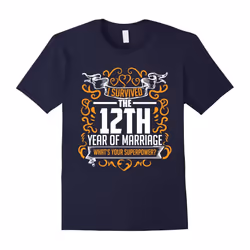 12th Wedding Anniversary Gifts 12 Year T Shirt For Her & Him-Father's Day - M